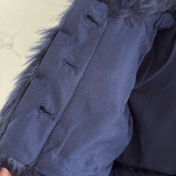 Janie and Jack The Festive Faux Fur Jacket in Dark Marine Size 6/12 Months - Picture 6 of 8